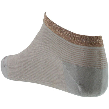 Socquettes Femme RAYURES BRILLANTES Blanc et Or