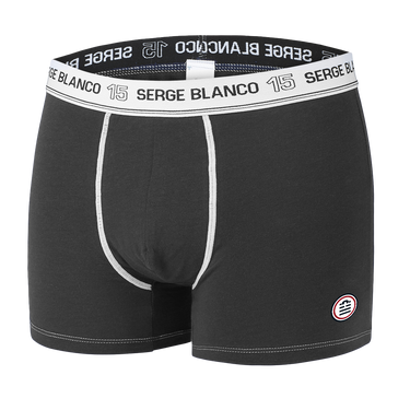 Lot de 8 Boxers homme Coton Noir/Blanc Uni - Serge Blanco