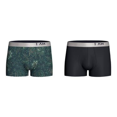 Lot de 2 Boxers homme Lyocell Gris/Vert/Rose/Noir - I Am