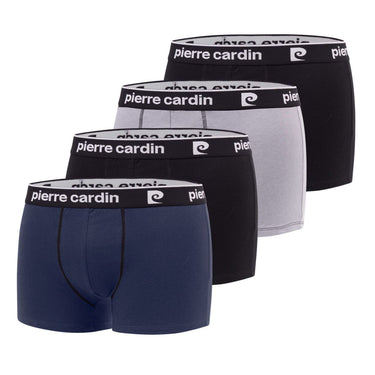Lot de 4 Boxers homme Coton Gris/Bleu/Noir/Blanc Uni - Pierre Cardin