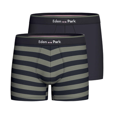 Lot de 2 Boxers homme Coton Noir/Kaki - Eden Park