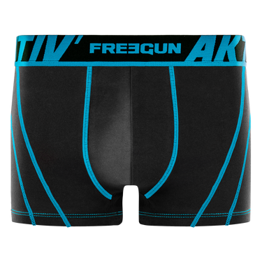 Lot de 4 Boxers homme Coton Noir/Jaune/Bleu Uni - Freegun