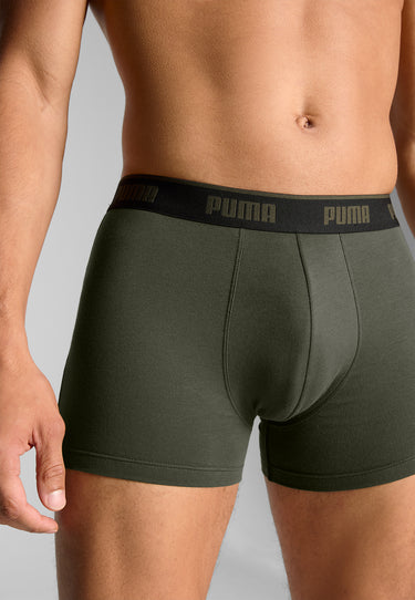 Lot de 3 Boxers homme Coton Kaki/Noir Everyday Basics - Puma
