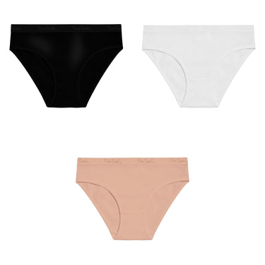 Lot de 3 Slips femme Coton Beige Uni - Pierrecardin