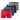 Lot de 4 Boxers homme Polyester Noir/Rouge/Bleu/Gris Uni - Umbro