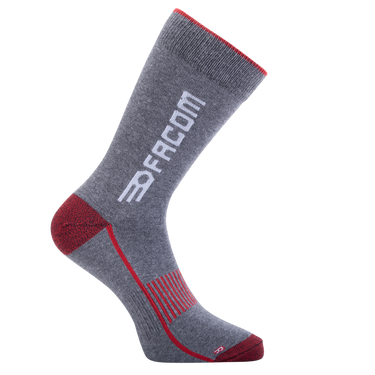 Lot de 6 Paires de Chaussettes homme Tennis Travail Noir/Gris/Rouge Uni - Facom