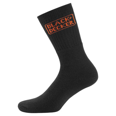 Lot de 12 Paires de Chaussettes homme Tennis Travail Noir/Orange Uni - Black & Decker