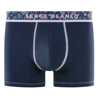 Lot de 6 Boxers homme Coton Bleu/Gris/Noir Uni - Serge Blanco