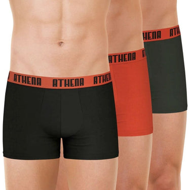 LOT DE 3 Boxer Sous-vêtements Homme BASIC COLOR Noir et Rouge