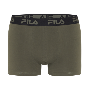Lot de 4 Boxers homme Coton Kaki/Noir Uni - Fila