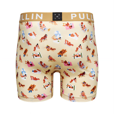 Boxer homme Polyester Jaune/Beige/Rose/Bleu Imprimé - Pull In