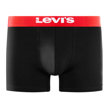 Lot de 4 Boxers Homme Coton Noir Ceinture Rouge - Levis
