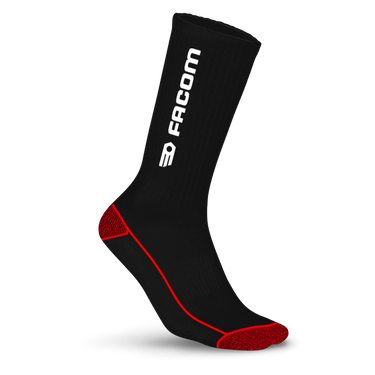Lot de 4 Paires de Chaussettes homme Tennis Travail Noir/Rouge/Blanc Imprimé - Facom