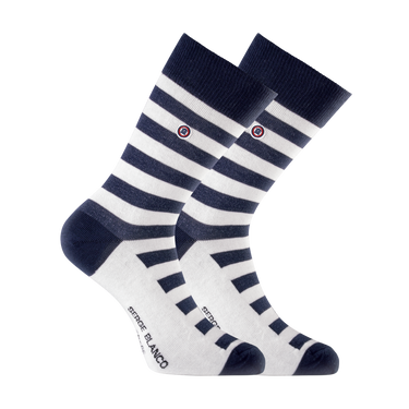 Lot de 6 Paires de Chaussettes homme Ville Mode Blanc/Noir Imprimé - Serge Blanco